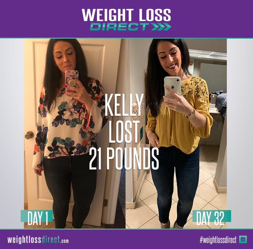Images from before and after losing 21 pounds in 32 days