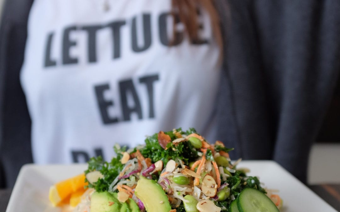 woman eating healthy salad