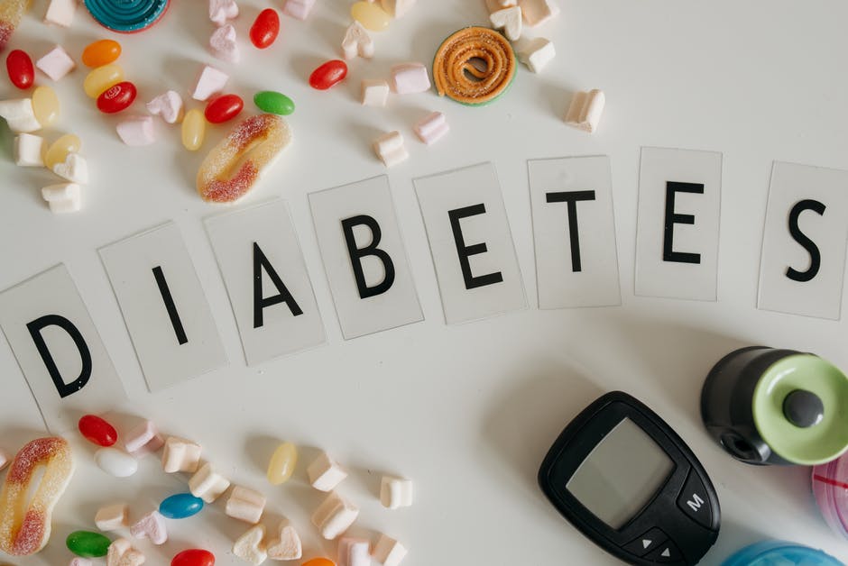 diabetes spelled out on white background with medication