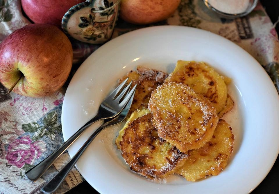 apple cinnamon fritter on breakfast table