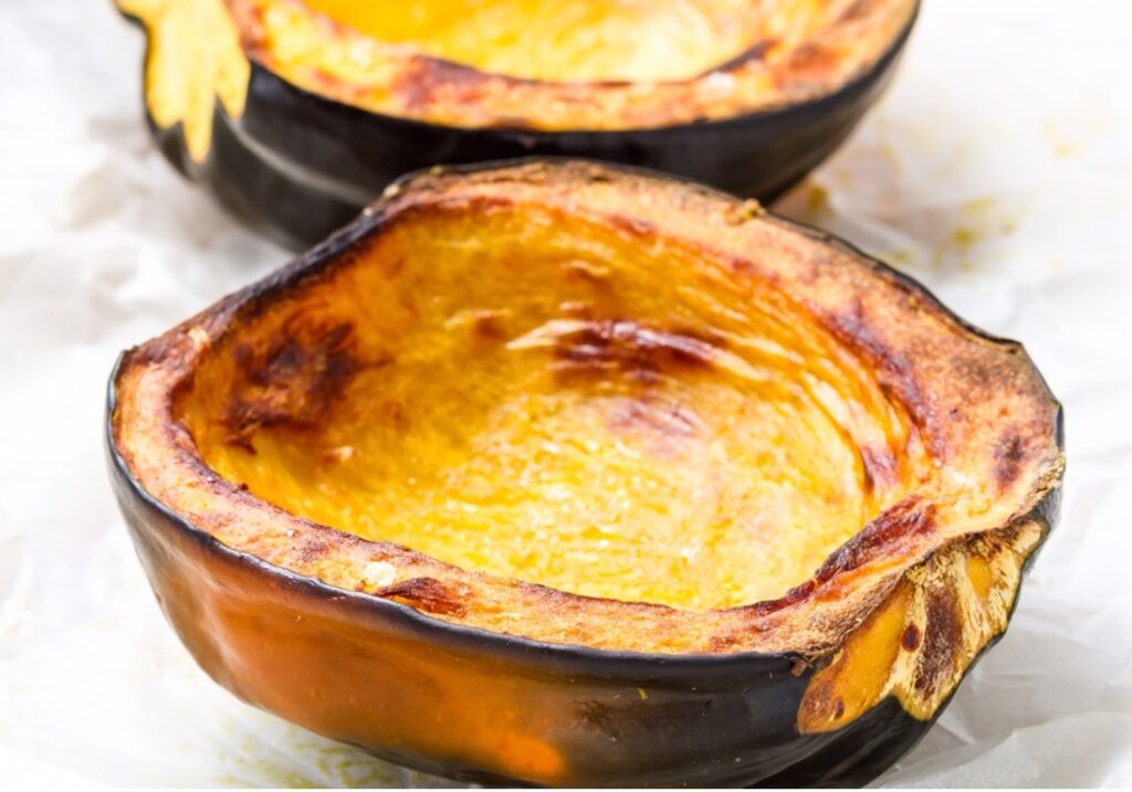 backed acorn squash cut in halves