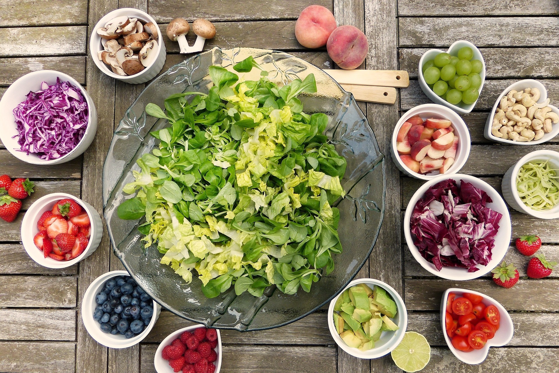 vegan salad on picnic table