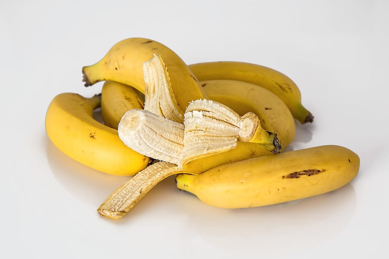 bananas on white background