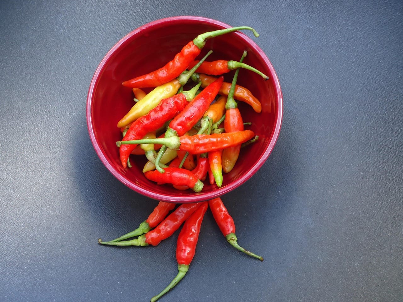 spicy chili pepper in bowl