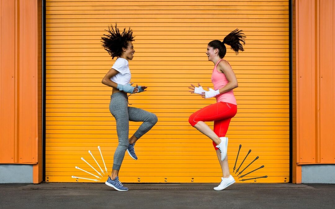 women jogging in place up-keeping health and weight loss
